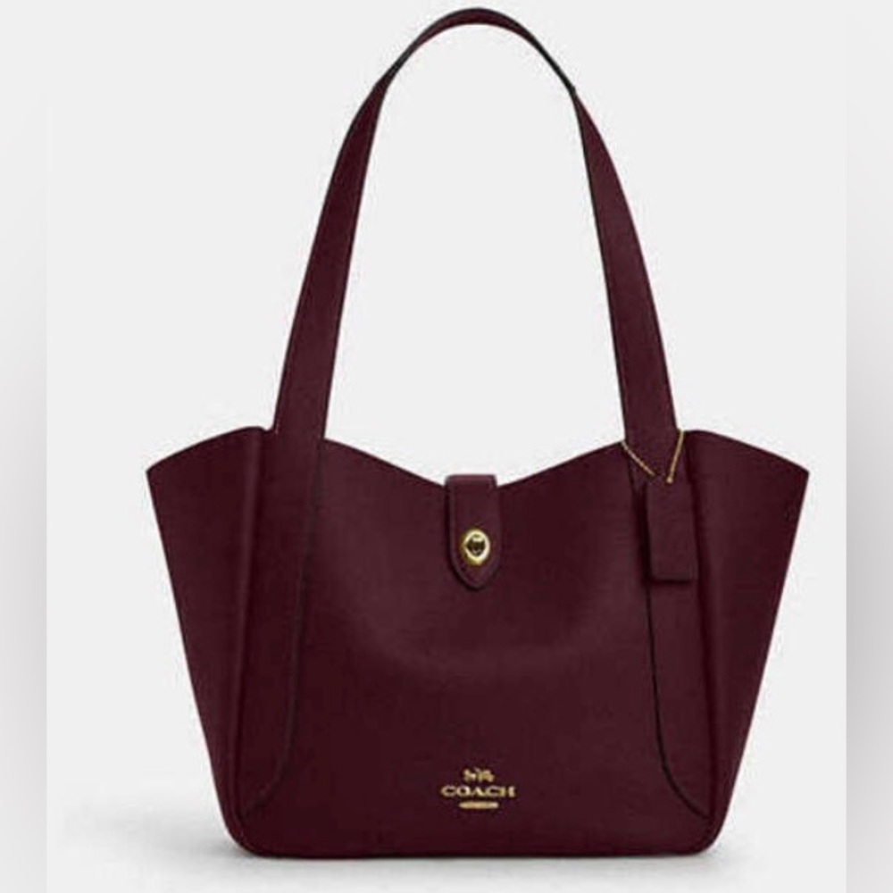 Coach 🆕 Hadley Turnlock Tote Bag dark wine